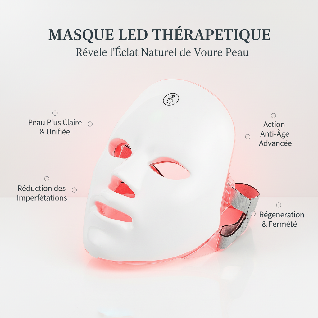 Wireless 7 Colors LED Face Beauty Machine Photon Facial Neck Skin Tighten Rejuvenation Facial Neck Mask